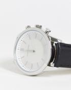 Asos Design Classic Watch With Leather Strap In Black
