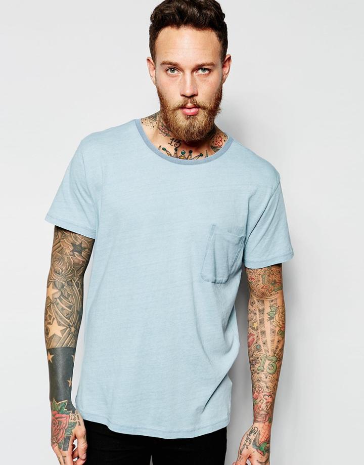 Dr Denim Russ T-shirt Light Wash Blue - Light Wash Blue