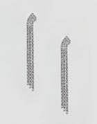 Krystal London Swarovski Crystal 3 Row Dangling Earrings - Clear