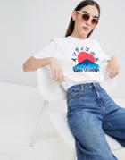 Kings Of Indigo Mount Fuji Organic Cotton Logo T Shirt - White