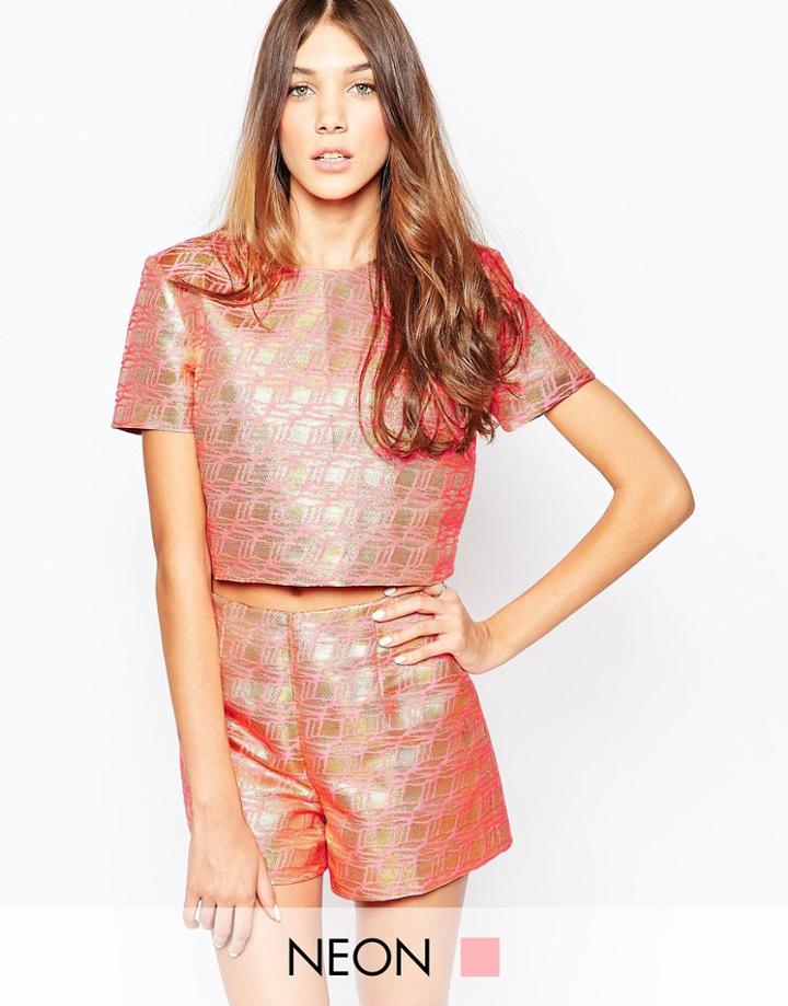 Lashes Of London Shell Top In Jacquard Print