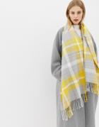 Miss Selfridge Oversized Scarf In Check - Yellow