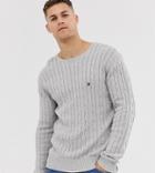 French Connection Tall Cable Crew Neck Sweater-gray