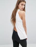 Missguided Wrap Back Top - White