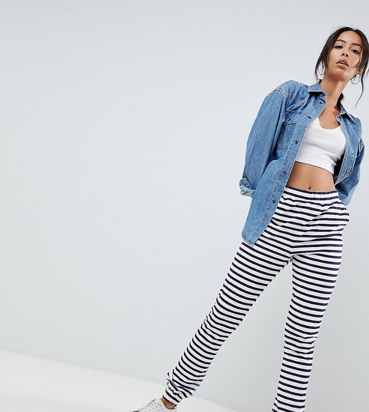 Asos Design Tall Skinny Joggers In Stripe - Multi