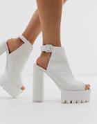 Public Desire Jada White Chunky Shoe Boots - White