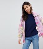 Asos Petite Rain Jacket With Fanny Pack In Pastel Spray Paint - Multi