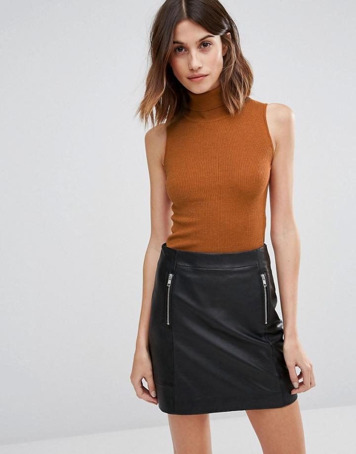 Vero Moda Roll Neck Tank Top - Orange