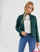 Jdy Madeline Tube Quilted High Neck Jacket - Green