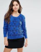 Louche Arif Fluffy Knit Sweater - Blue