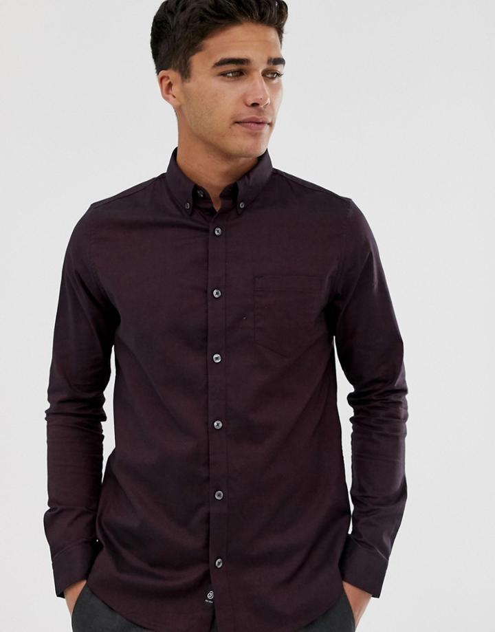 Burton Menswear Oxford Shirt In Burgundy-red