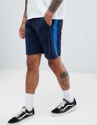 Pull & Bear Shorts In Blue With Side Stripe - Blue