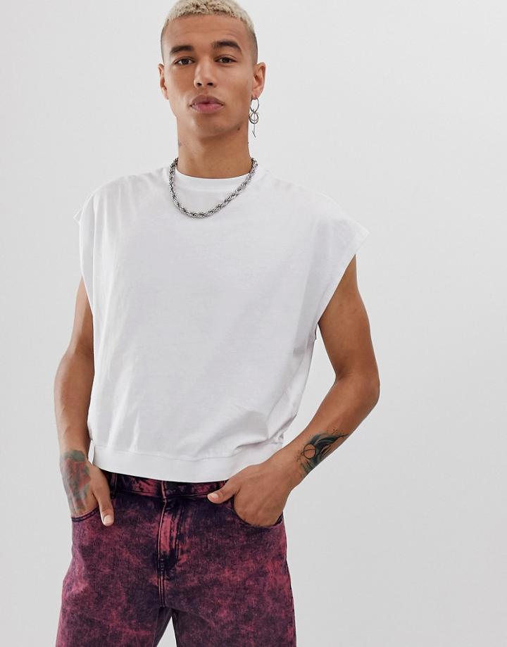 Asos Design Boxy Cropped Tank Tank In White
