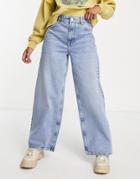 Topshop Low Slung Boyfriend Recycled Cotton Blend Jean In Bleach-blue