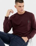 New Look Sweatshirt With Snake Embroidery In Burgundy - Red