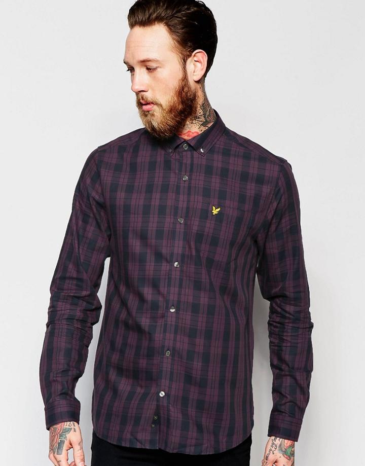 Lyle & Scott Plaid Twill Shirt - Red