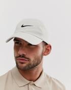 Nike Logo Cap In Cream-navy