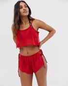 Candypants Tie Side Beach Two-piece In Red - Red