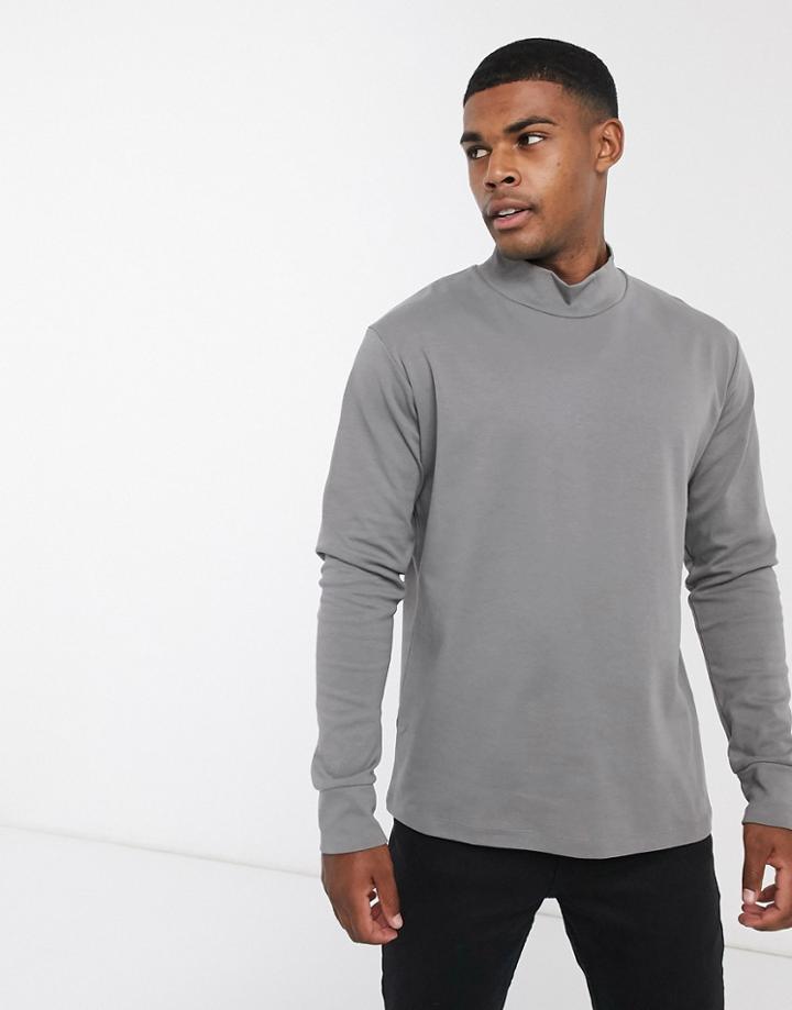 Another Influence Two-piece High Neck Long Sleeve Top-gray