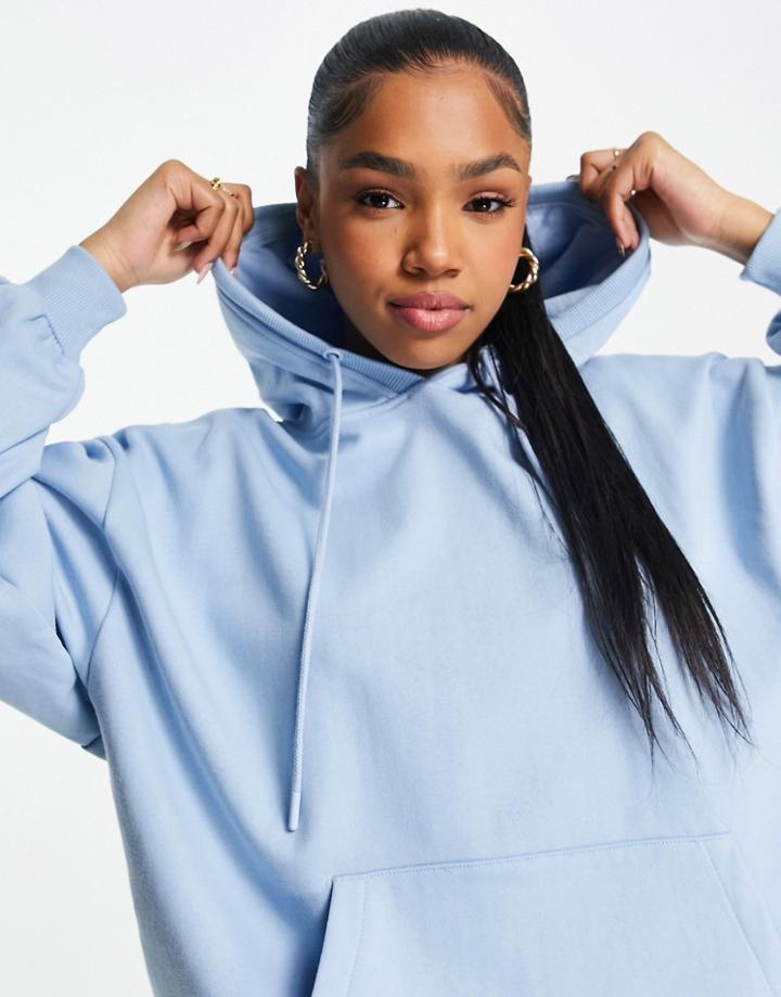 Stradivarius Oversized Hoodie In Pale Blue