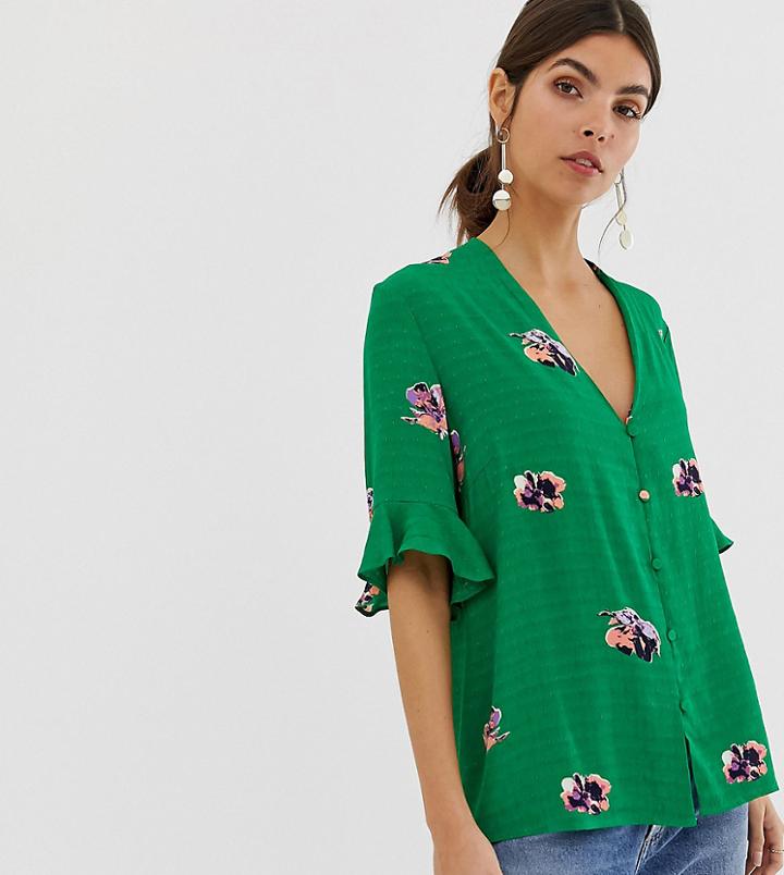 Y.a.s Floral Short Sleeve Woven Top