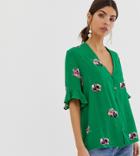 Y.a.s Floral Short Sleeve Woven Top