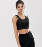 Missguided Gym Crop Top With Racer Back In Black - Black