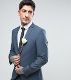 Heart & Dagger Skinny Summer Wedding Suit Jacket-blue