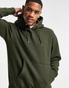 Jack & Jones Essentials Oversize Hoodie In Khaki-green