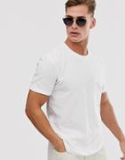 Selected Homme Boxy Fit T-shirt In Ribbed Cotton-white