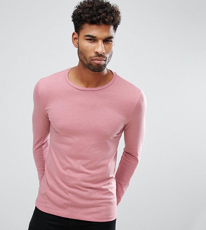 Asos Tall Long Sleeve Crew Neck T-shirt - Pink