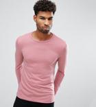 Asos Tall Long Sleeve Crew Neck T-shirt - Pink