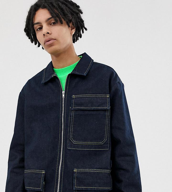 Collusion Indigo Denim Jacket-blue