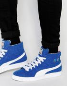 Puma X Dee And Ricky Basket Mid Sneakers In Blue 36008502 - Blue