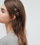 Asos Pack Of 2 Mini Open Shapes Hair Clips - Multi