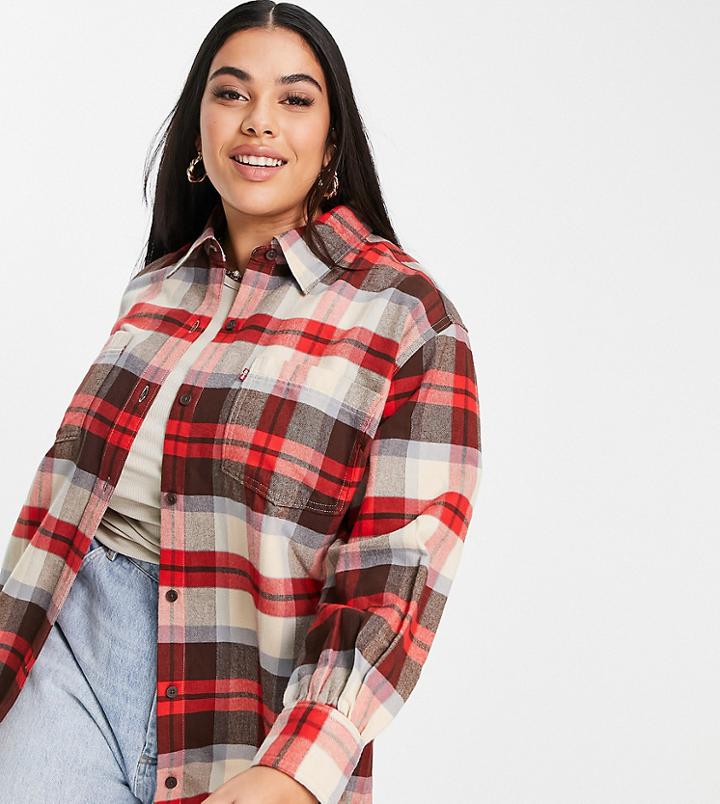 Levi's Plus Utility Shirt In Red Plaid