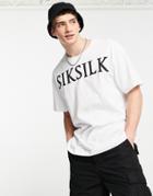Siksilk Oversized T-shirt With Logo Chest Print In White
