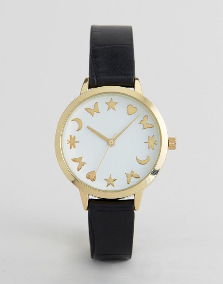 Asos Novelty Marker Dial Watch - Black