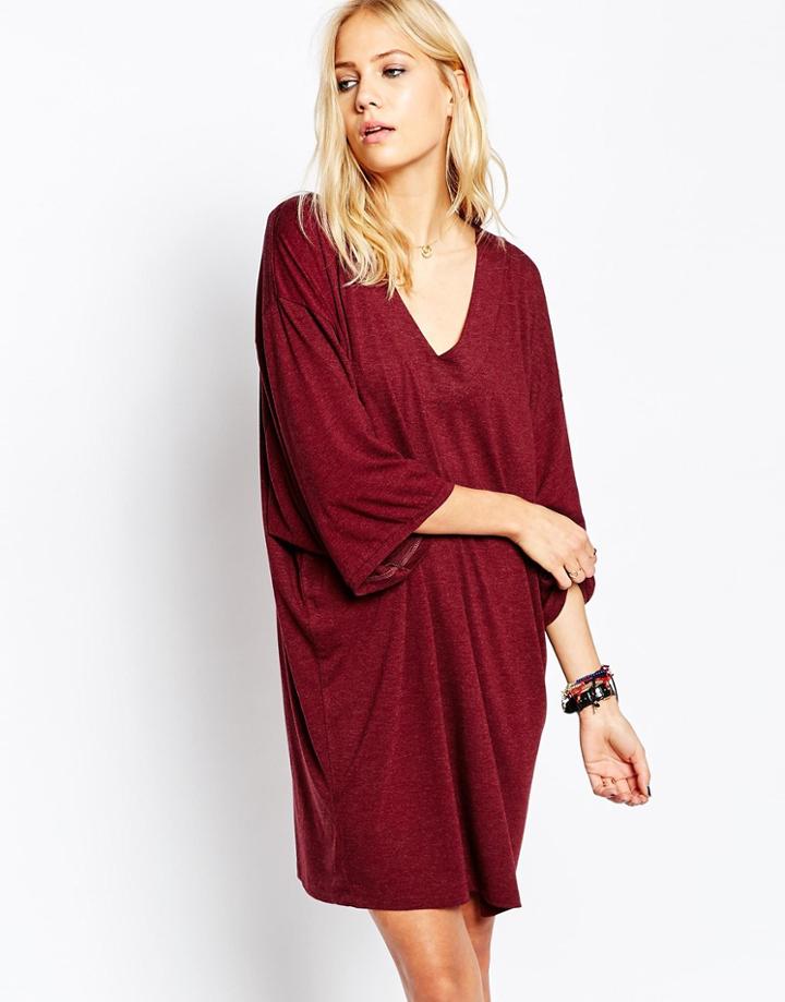 Just Female Ironic Dress In Aubergine - Aubergine