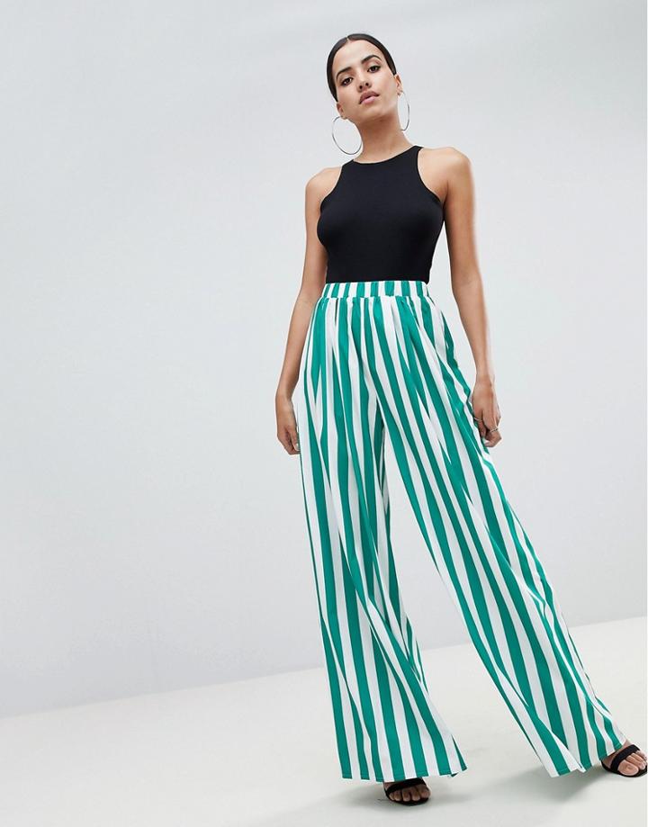 Prettylittlething Stripe Wide Leg Pants - Multi