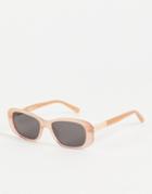Moschino Rectangle Lens Sunglasses In Peach-pink