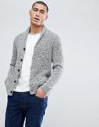 Abercrombie & Fitch Shawl Collar Knit Cardigan In Gray Marl - Gray