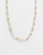 Asos Design Beaded Necklace With Plastic Beads-multi
