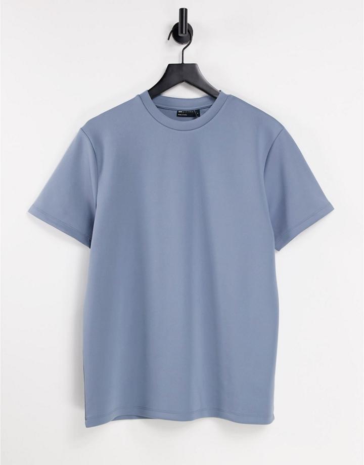 Asos Design T-shirt In Blue Scuba-blues
