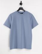 Asos Design T-shirt In Blue Scuba-blues
