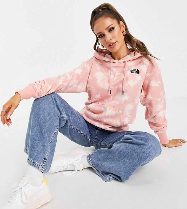 The North Face Essential Hoodie In Pink Tie Dye Exclusive To Asos-neutral