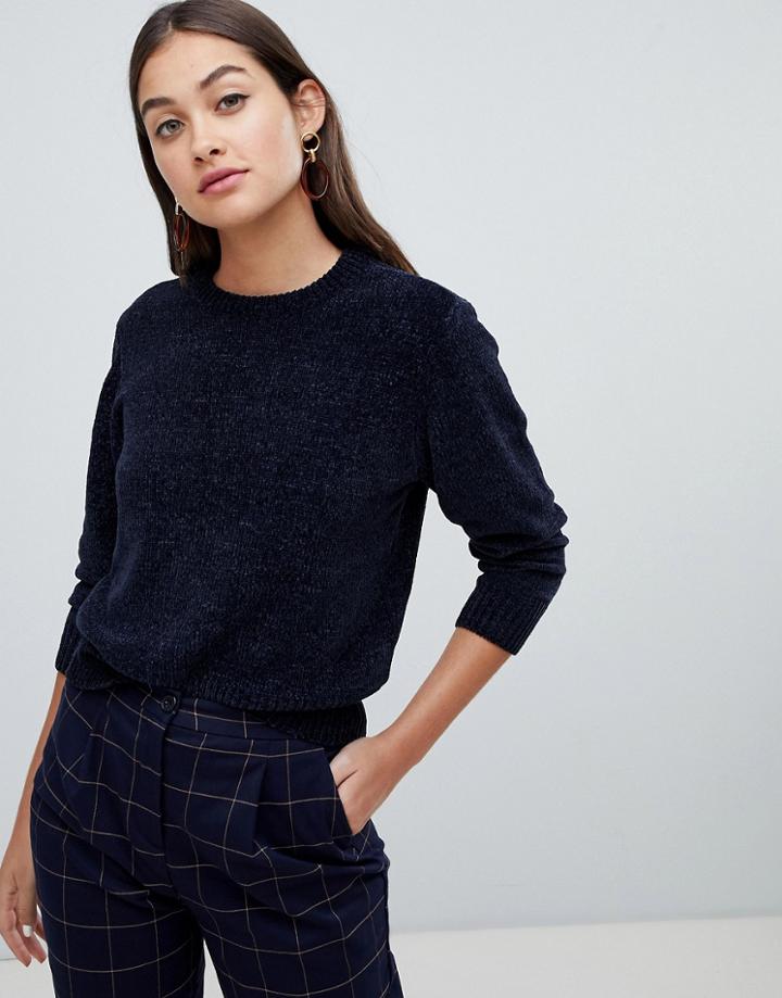 Jdy Chenile Knit Sweater - Navy