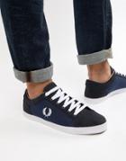 Fred Perry Baseline Nylon Mix Sneakers In Navy - Navy