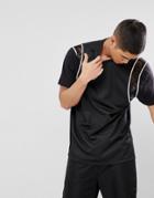 Asos Relaxed T-shirt In Polytricot With Lace Panels Co-ord - Black