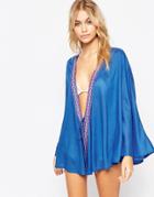 Asos Cross Stitch Embroidered Beach Kimono